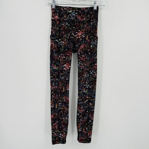 Lululemon Women's Align High-Rise‎ Crop Leggings Size 2 Multi Color Floral - Picture 1 of 8